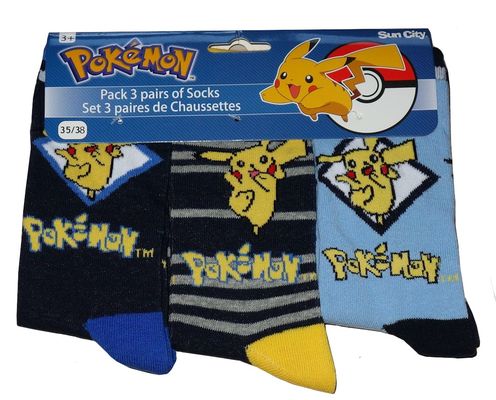 Chlapecké ponožky 3 pack Pokémon, vel. 35/38
