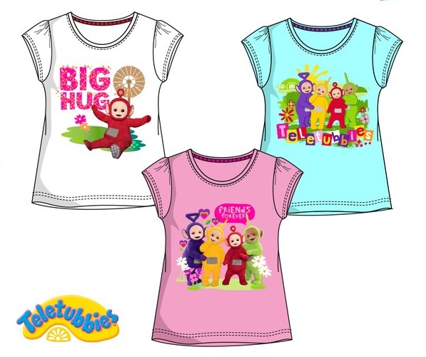 Dívčí bavlněné tričko - Teletubbies - Barva modrá, vel. 116