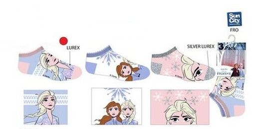 Dívčí ponožky nízké - Frozen, 3 páry, vel. 27/30