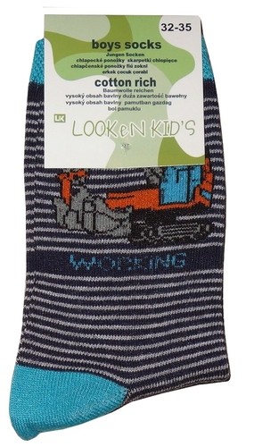 Chlapecké ponožky klasické, Bagr, vel. 32/35