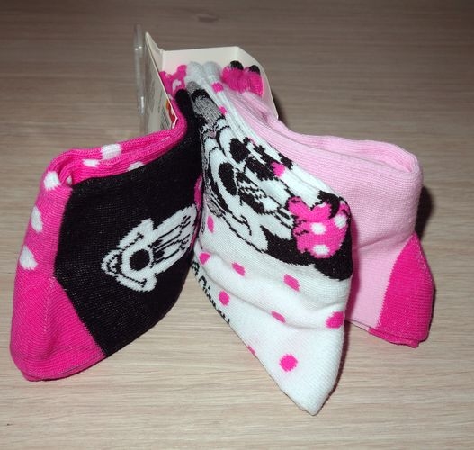 Dívčí ponožky Minnie Mouse, klasické, 3 páry, vel. 27/30
