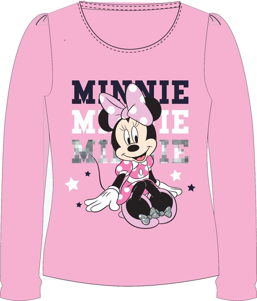 Dívčí bavlněné tričko - Minnie Mouse, růžové, 134