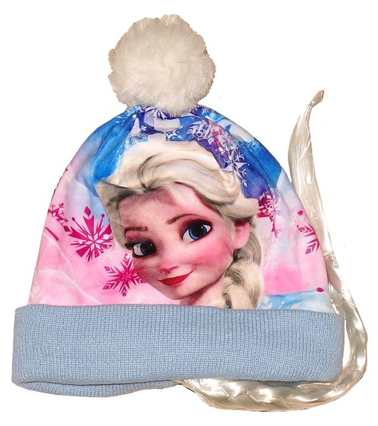 Dívčí zimní čepice s copem Elsa, vel. 54