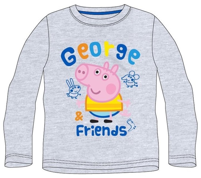 Chlapecké bavlněné tričko, šedé - Peppa Pig, 92