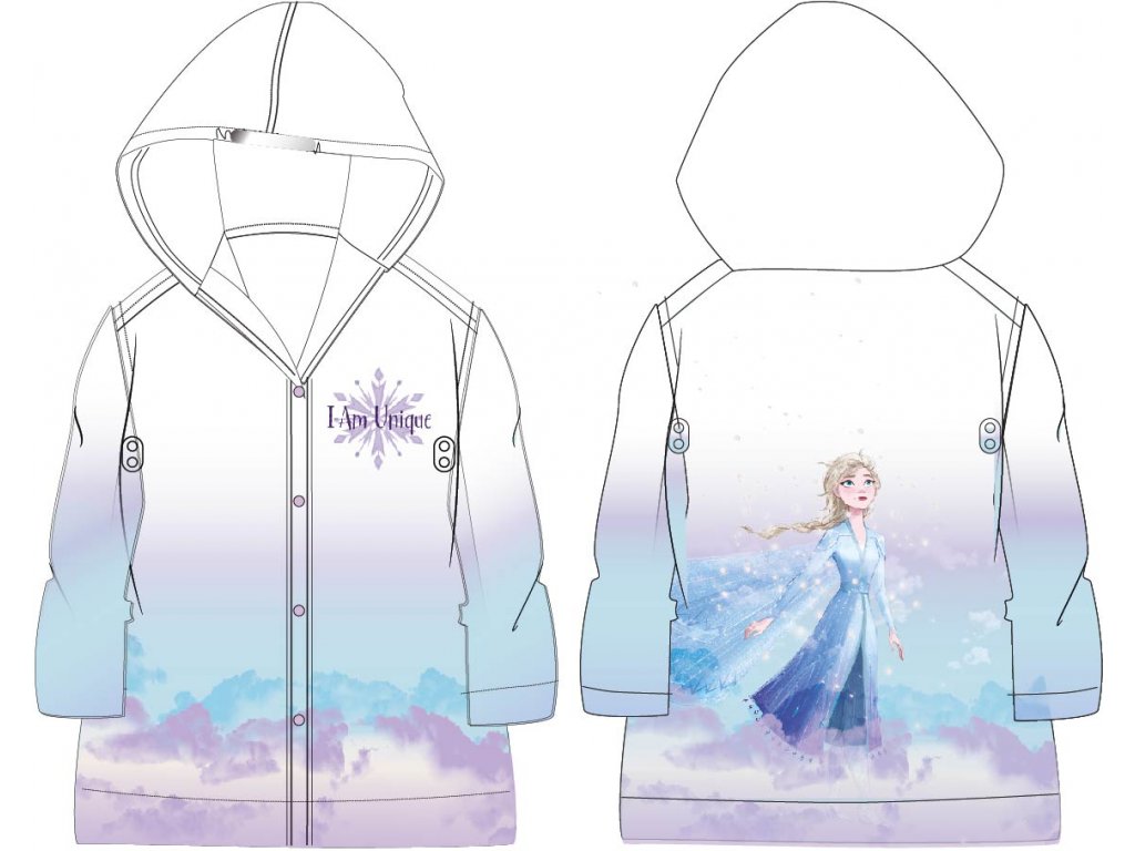 Dívčí, dětská pláštěnka Frozen - Elsa, transparentní, vel. 104/110