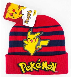 Chlapecká zimní čepice pokémon, červená, vel. Uni, 4-10 let 