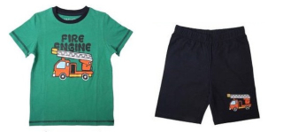 Chlapecké pyžamo Wolf, krátké, (2261-1) - Hasiči, vel. 122