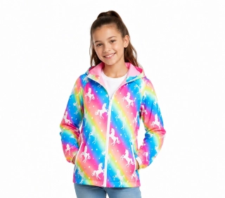 Dívčí jarní šustáková bunda Kugo, - Unicorn